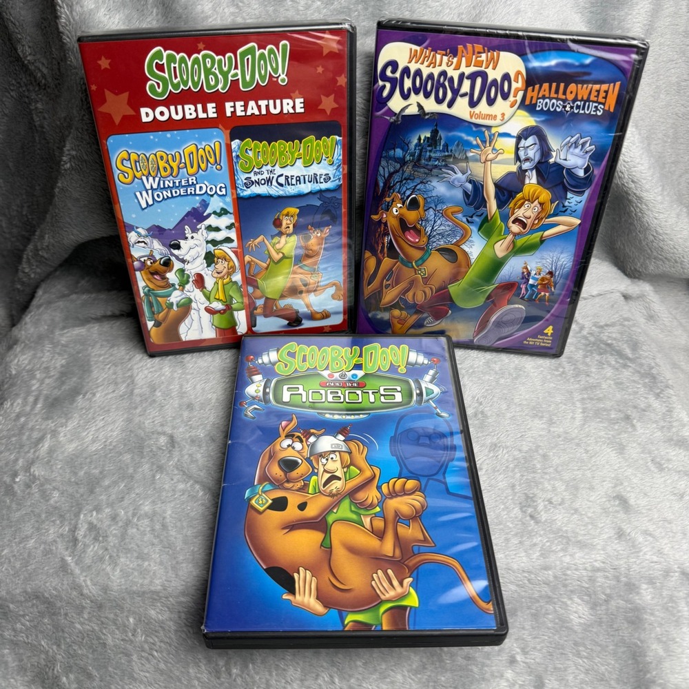 Scooby-Doo DVD Lot 3 Discs Halloween Boos & Clues Robots Winter Wonderdog New